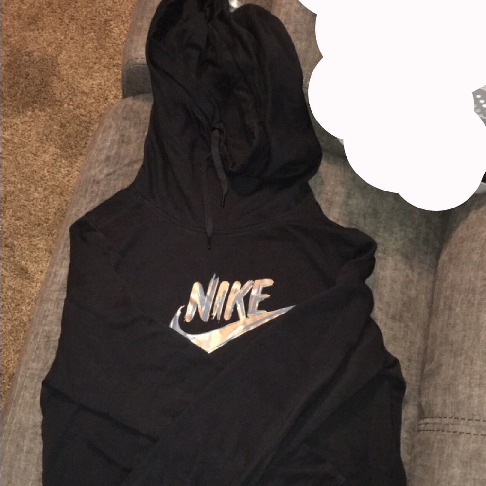 black & rose gold nike hoodie